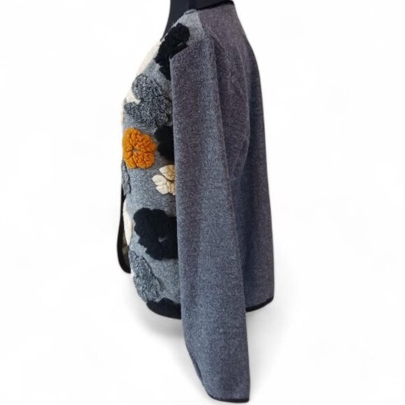 Vintage Y2K Preppy Trisha Tyler Floral Sherpa Style Button Up Cardigan S… - Picture 2 of 10